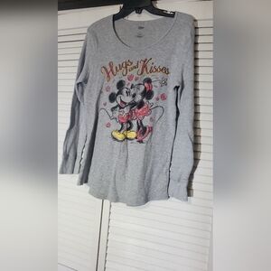Disney Mickey and Minnie Hugs and Kisses Thermal LS Ladies XL
